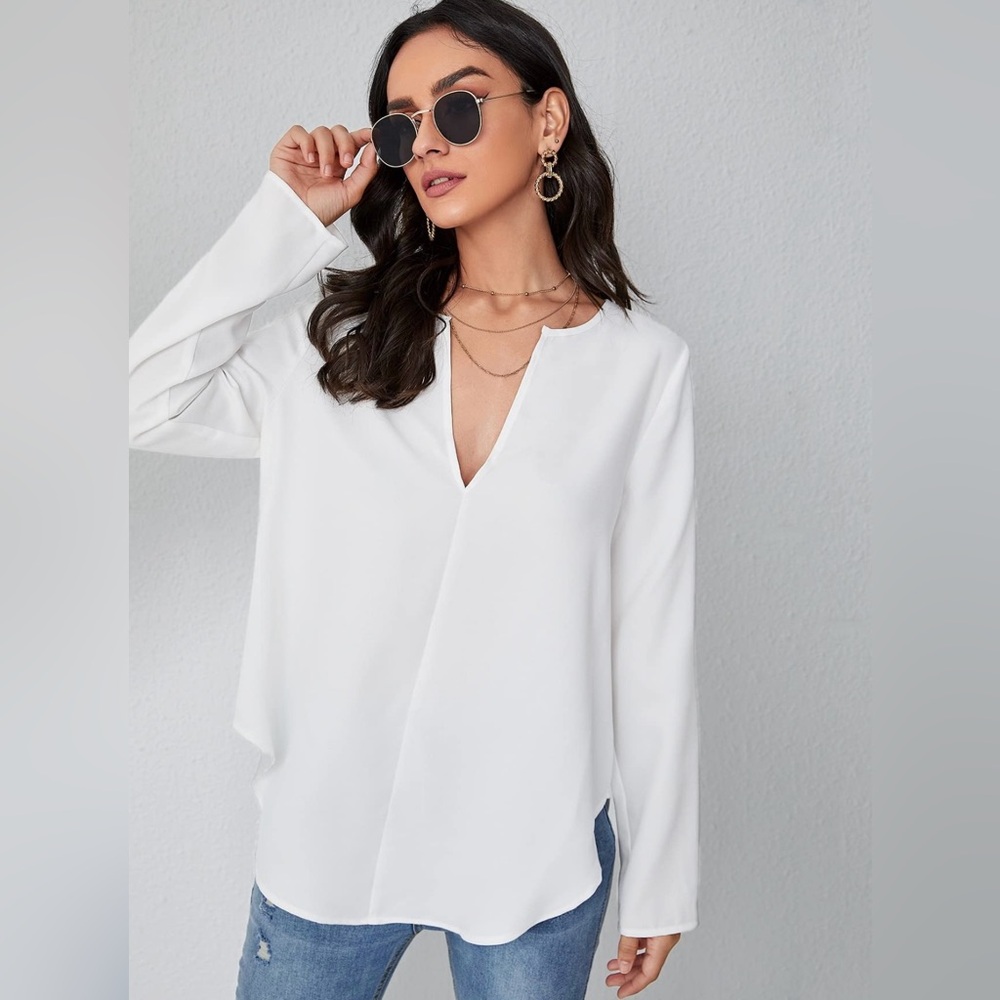 💎Elegant White Women's Top,Alloy Apparel 100%Polyester